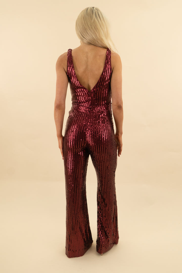 la femme burgundy sequin v neck jumpsuit (4)