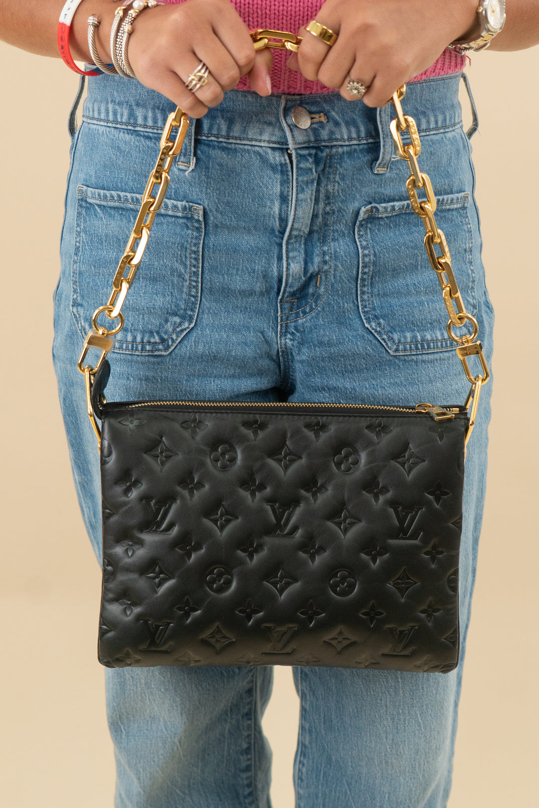 Louis Vuitton Coussin pm in black (retail $5,600)