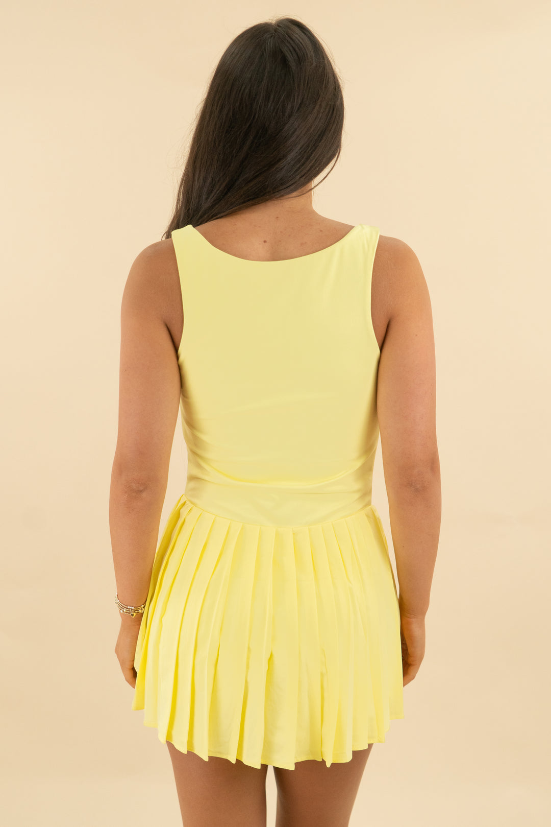 qinsen yellow mini athletic dress nwt (s; retail $38)