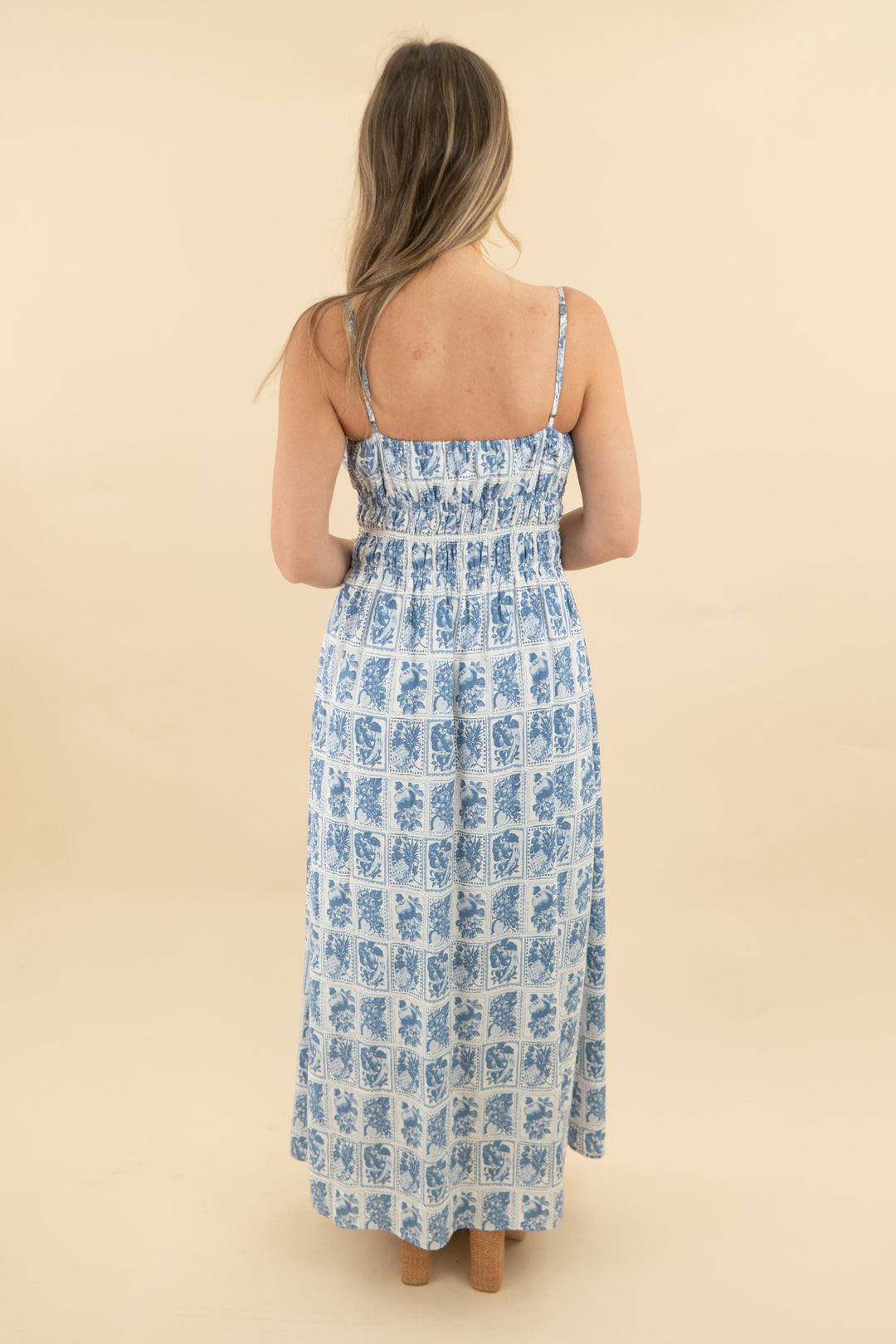 abercrombie & fitch blue and white patterned dress (s; retail $110)