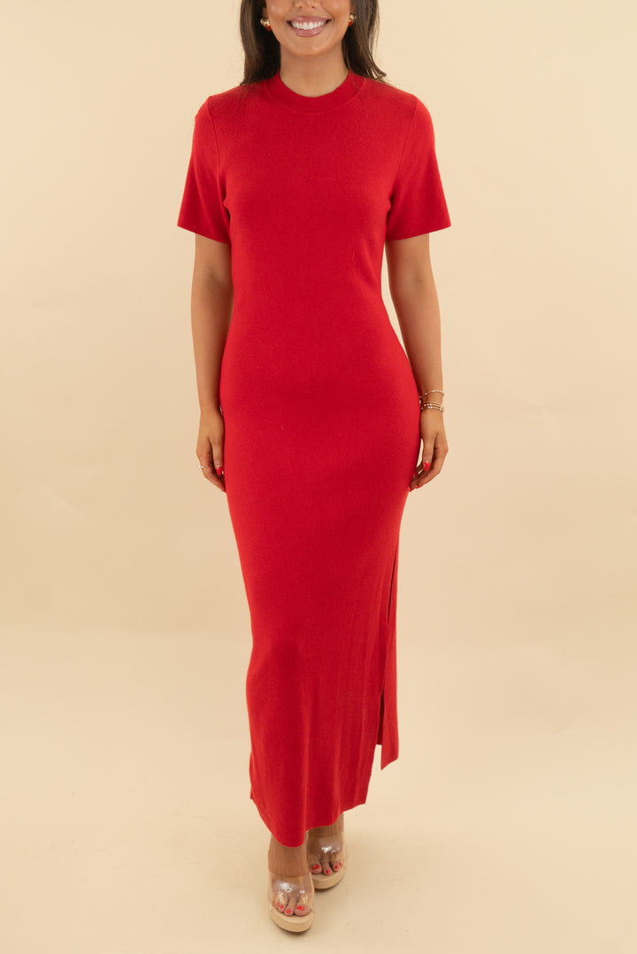 abercrombie & fitch red ribbed dress (m; retail $70)