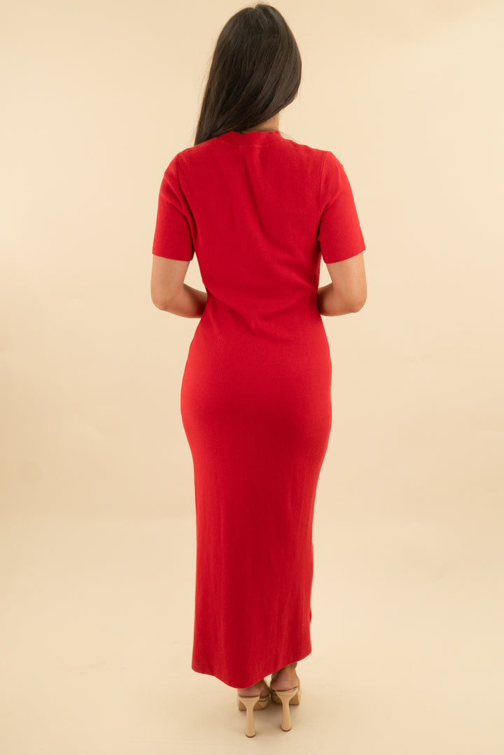 abercrombie & fitch red ribbed dress (m; retail $70)