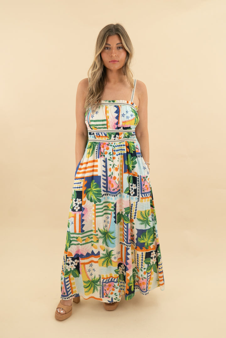 illa illa tropical print maxi (s; retail $85)