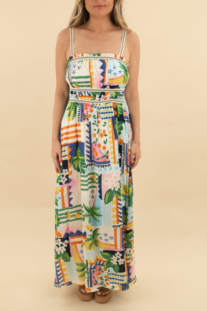illa illa tropical print maxi (s; retail $85)