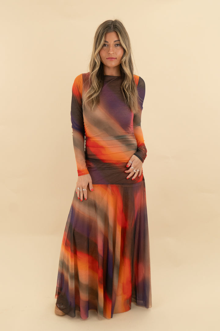 free people sunset combo sheer dress nwt (s; retail $168)