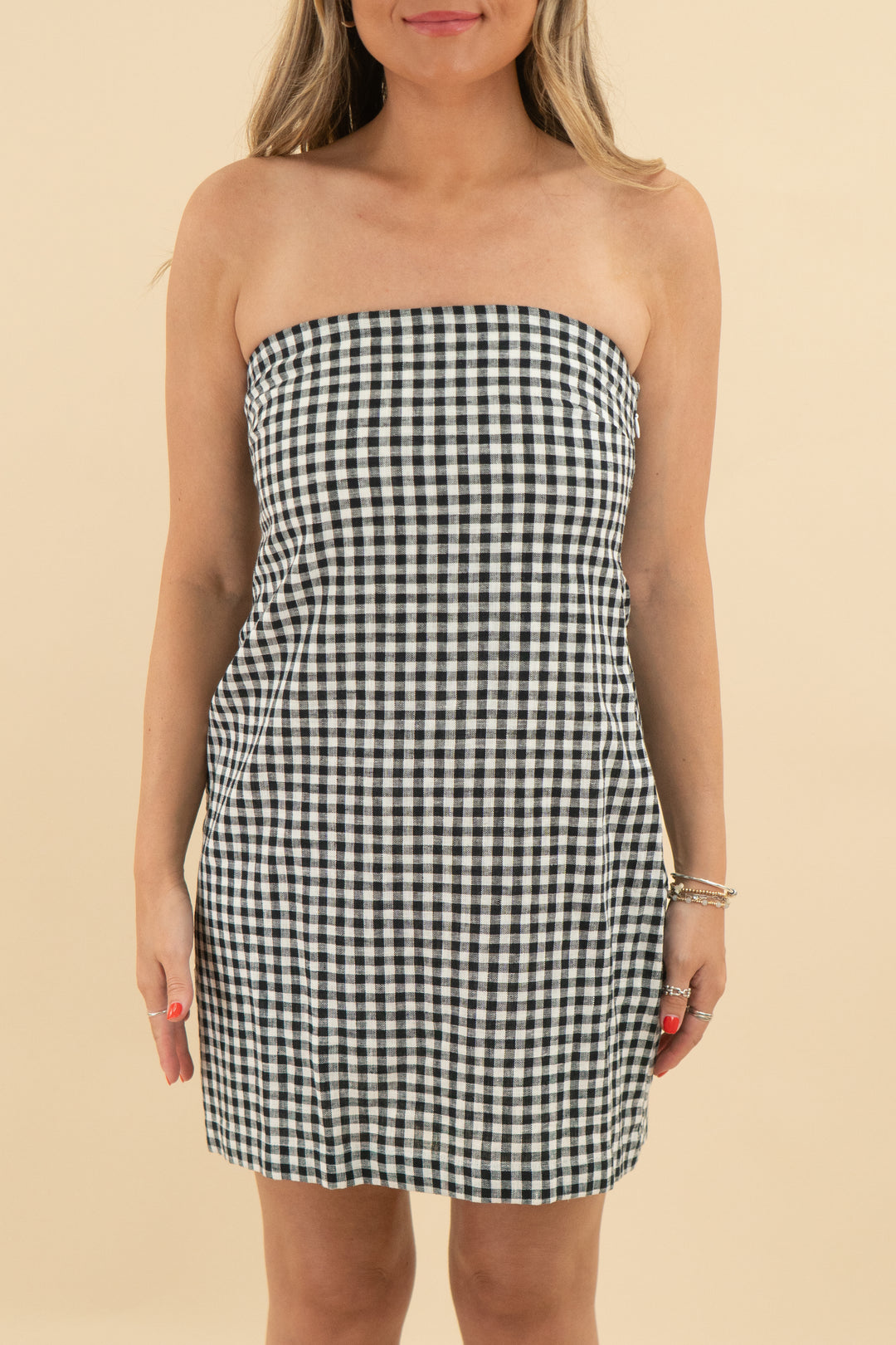 abercrombie & fitch gingham black and white mini dress (s; retail $79)