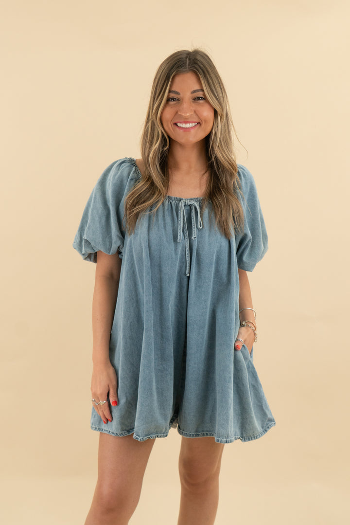 klesis chambray mini dress (s; retail $68)