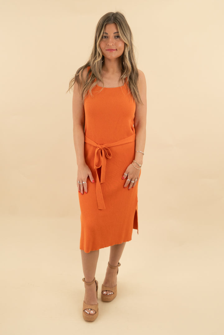kerisma orange ribbed maxi dress NWT (s; retail $188)