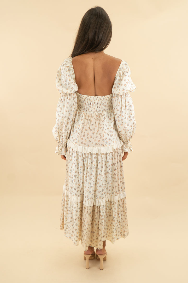 rareraw ivory floral maxi dress (s; retail $66.99)