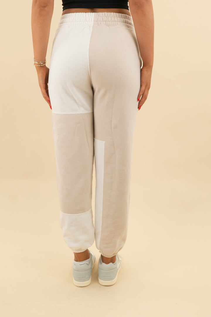 abercrombie & fitch cream colorblock jogger (s; retail $79)