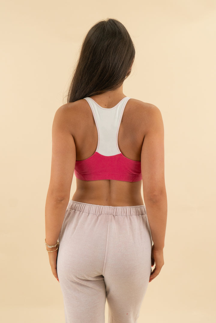 nike hot pink sports bra (s; retail $38)