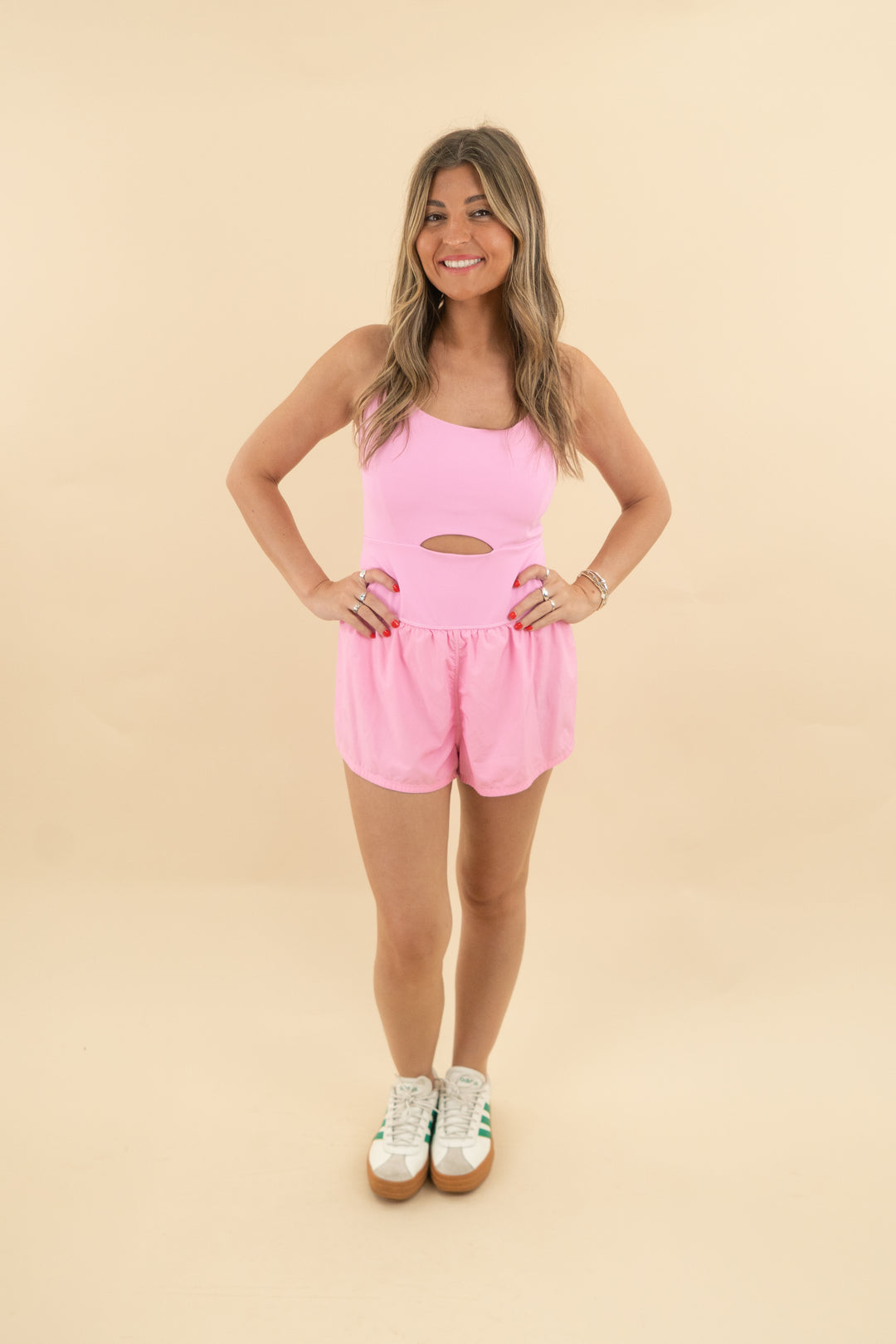 Free People Movement pink Righteous Runsie Romper (s; retail $98)