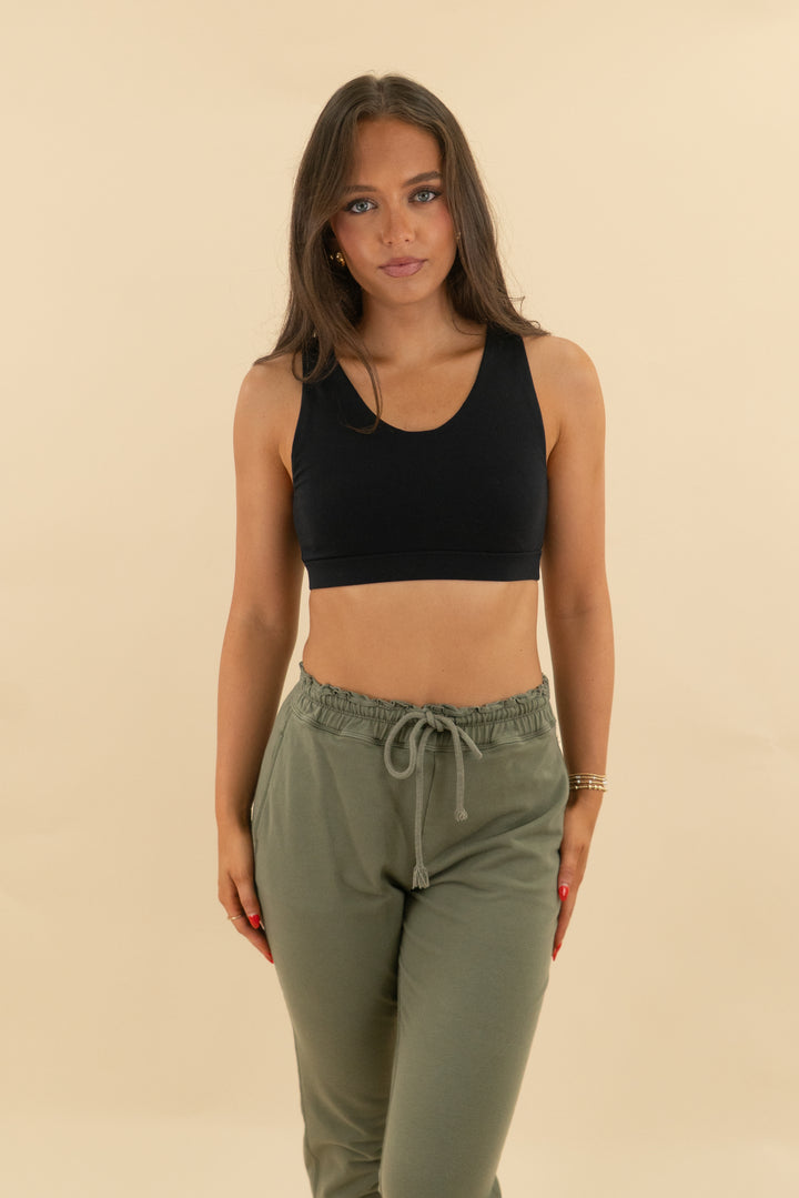 glyder black sports bra (s; retail $56)