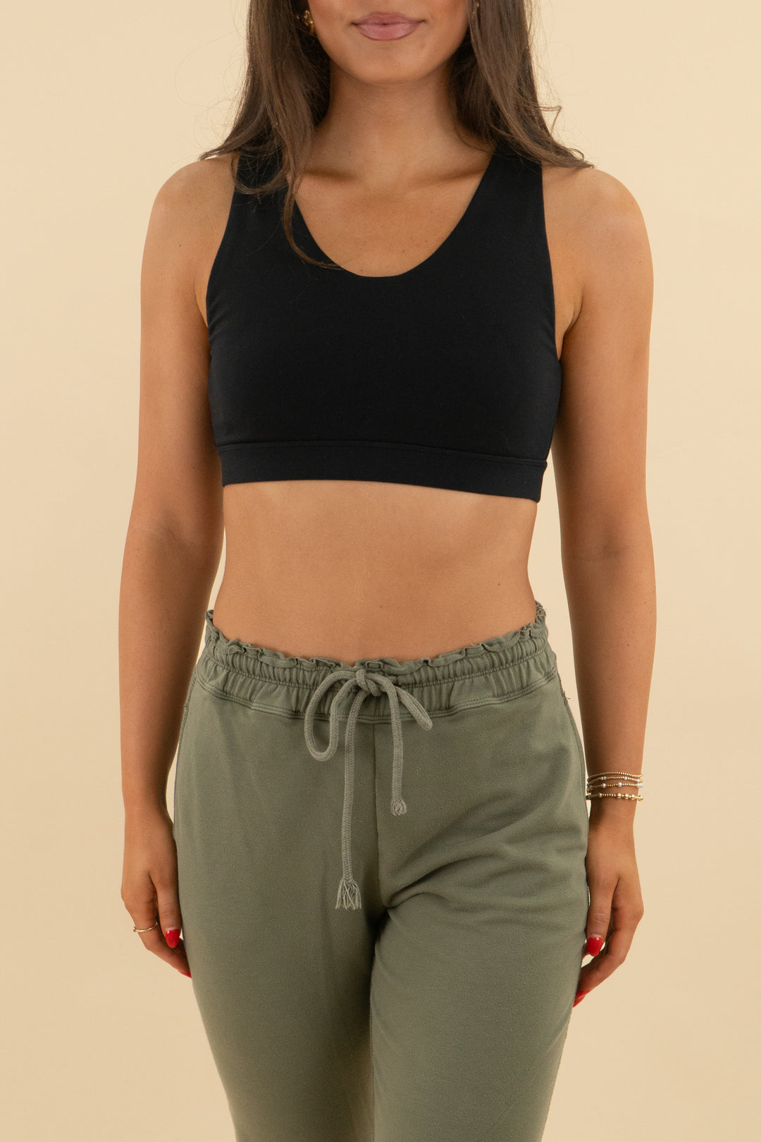 glyder black sports bra (s; retail $56)