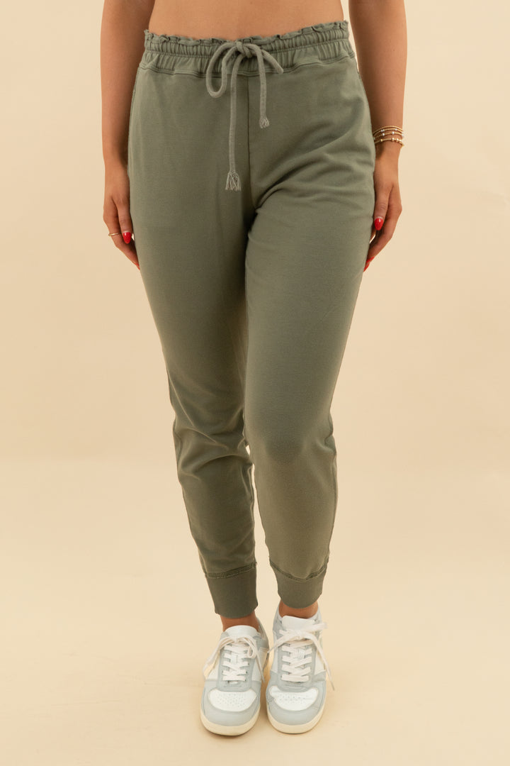 Abercrombie & Fitch olive sweatpants (s; retail $60)