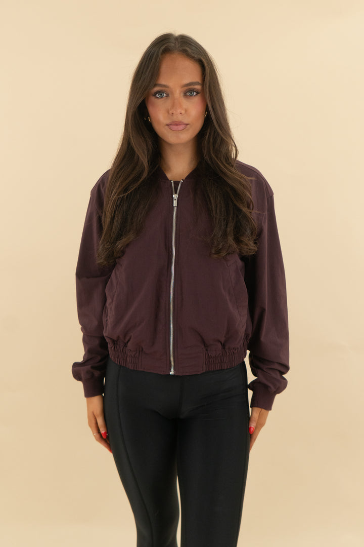 fabletics burgundy windbreaker zip up