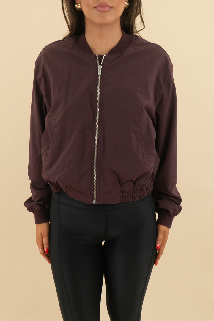 fabletics burgundy windbreaker zip up