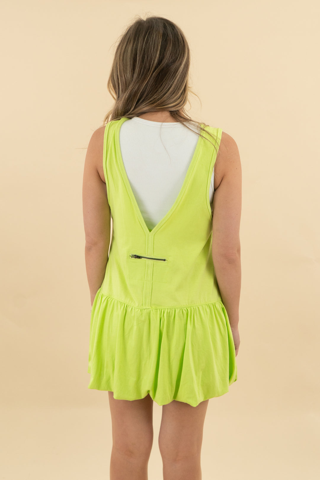lime green mini lounge dress (s; retail $48)