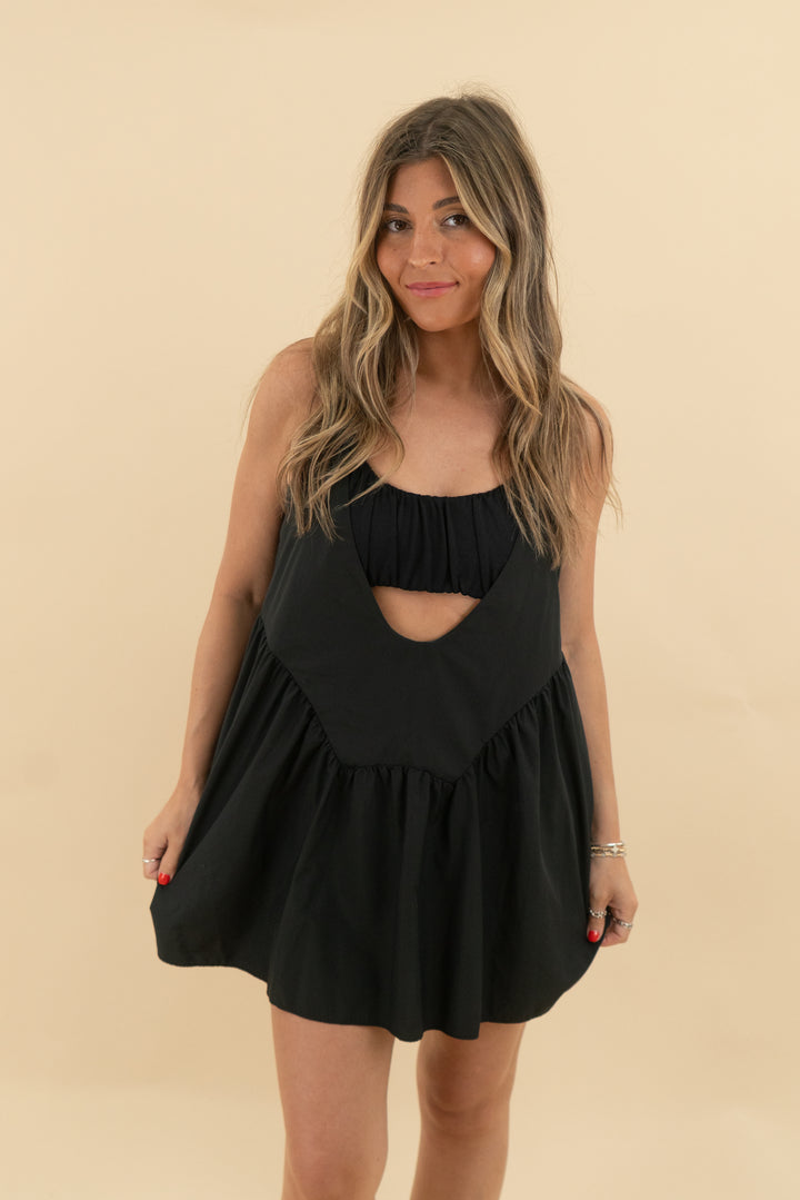 free people movement black athletic bubble dress (s; retail $98)
