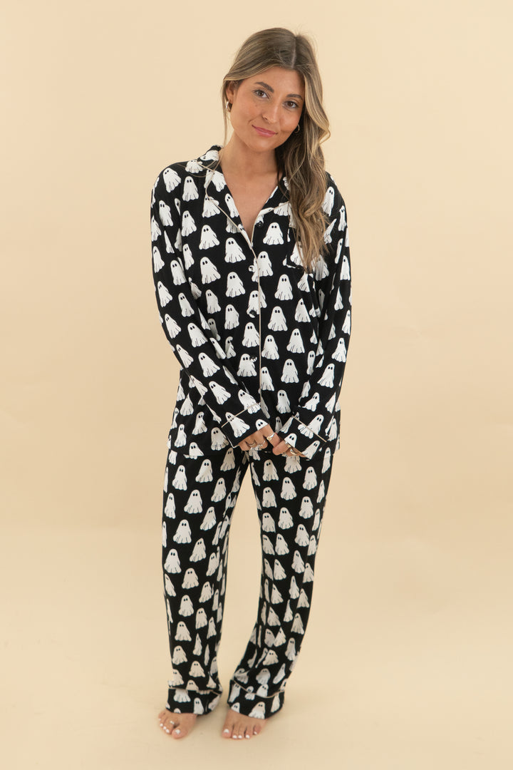 Stay Kation black ghost pajama set nwot (s; retail $70)