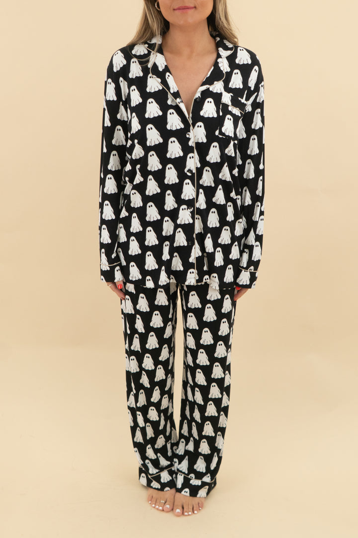 Stay Kation black ghost pajama set nwot (s; retail $70)