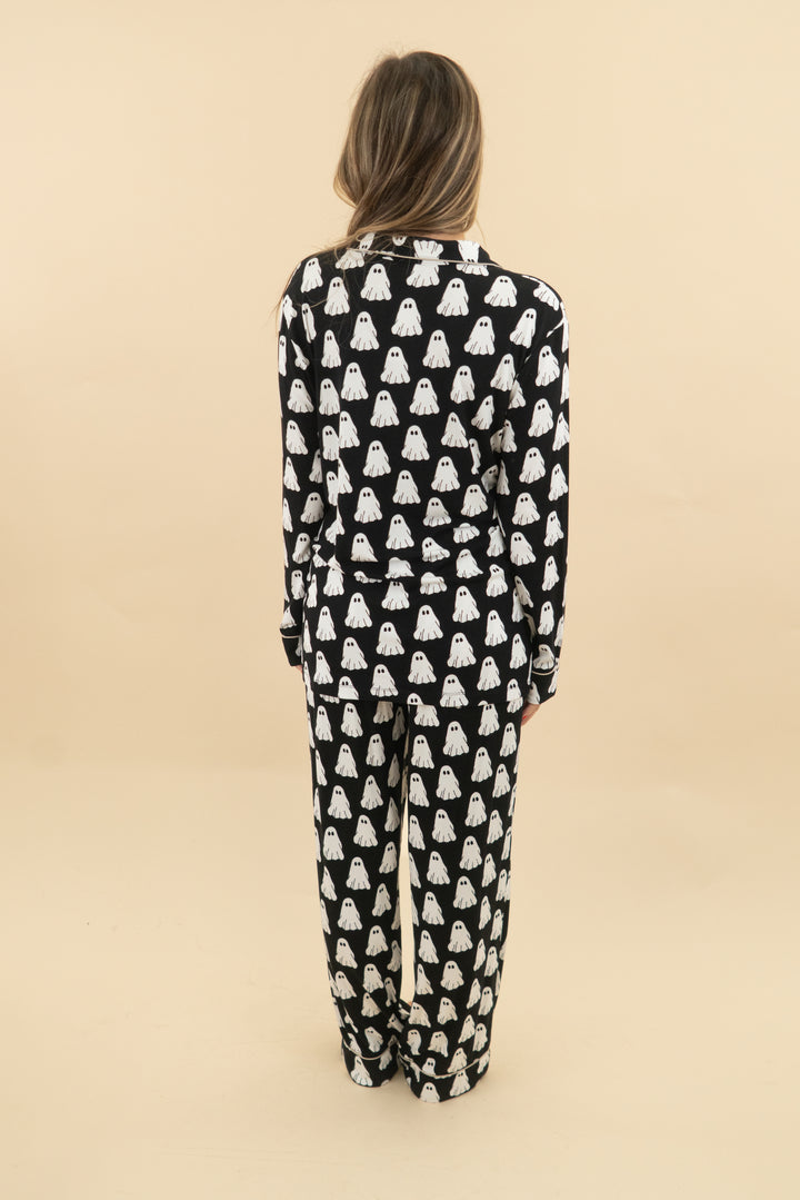 Stay Kation black ghost pajama set nwot (s; retail $70)