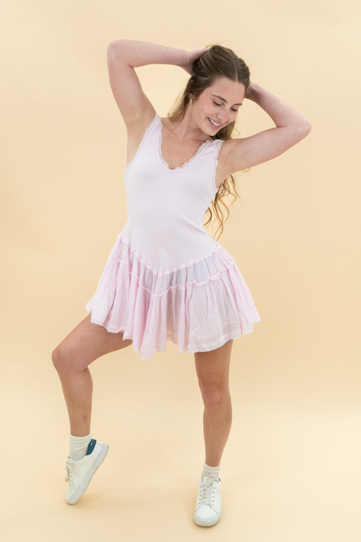 free people soft pink babydoll mini nwt (XS)