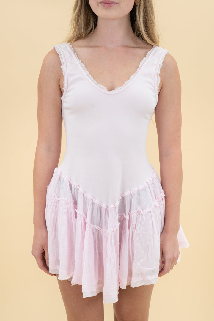 free people soft pink babydoll mini nwt (XS)