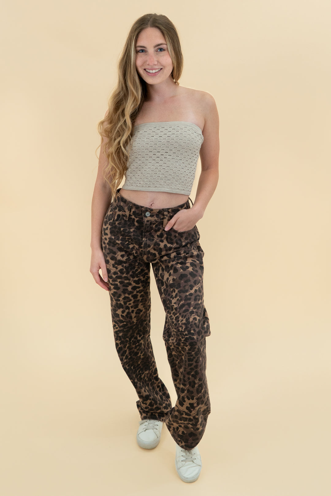 aerie tan crochet tube top (xs; retail $25.95)