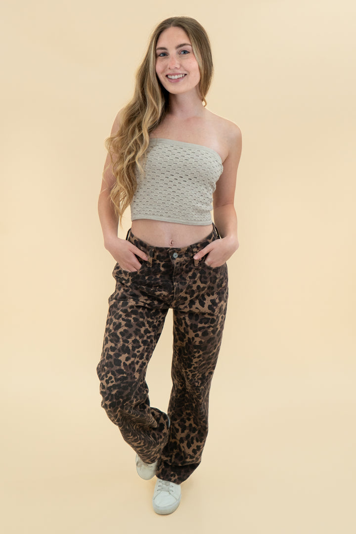 abercrombie & fitch the baggy low rise cheetah print jean nwt (25s)