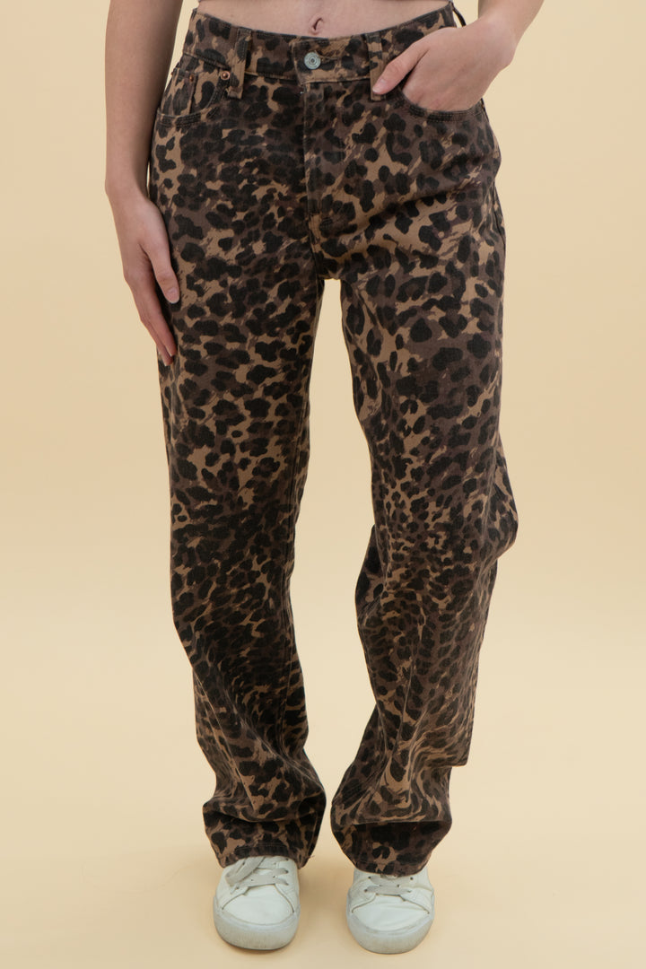 abercrombie & fitch the baggy low rise cheetah print jean nwt (25s)