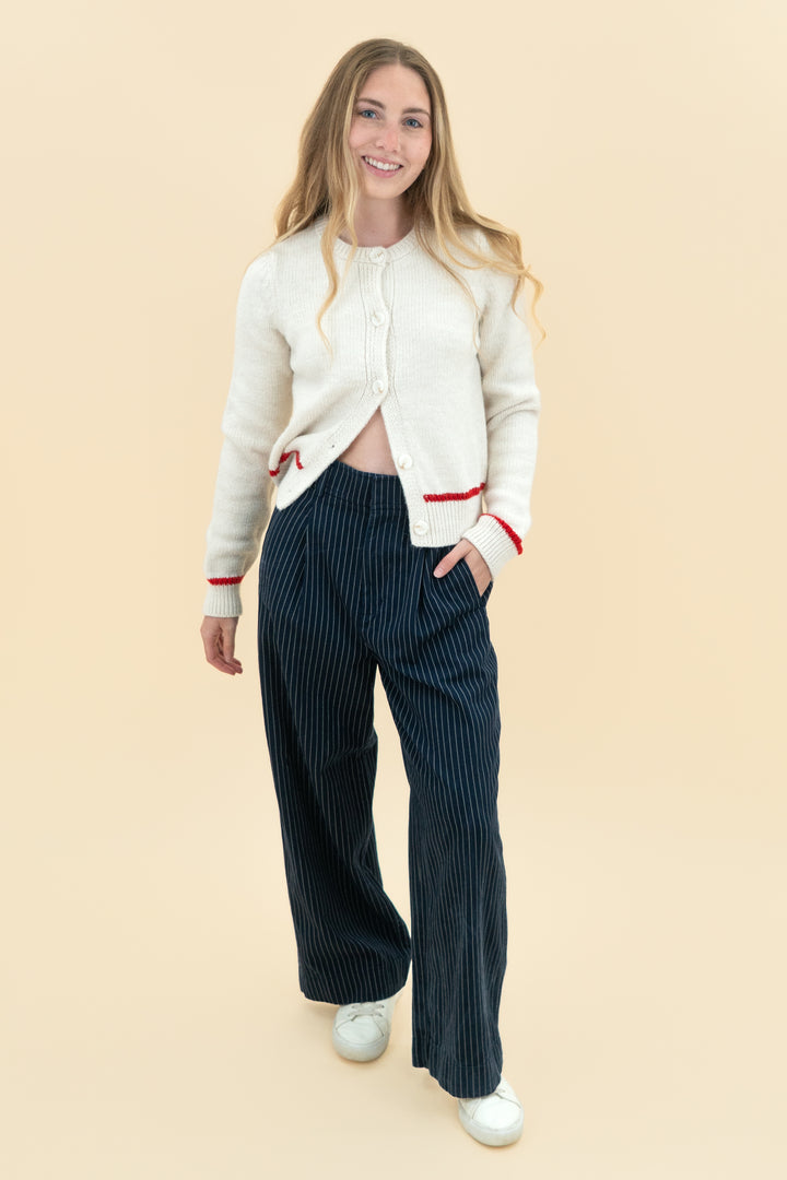 everlane navy pinstripe pants (0S)