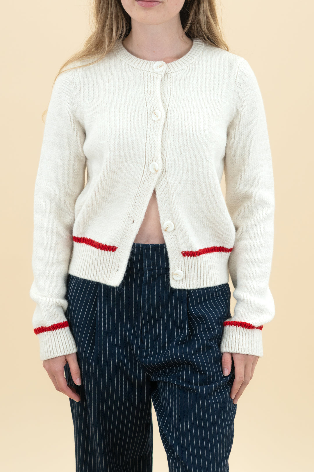 maeve cream cherry knit cardigan (xs)
