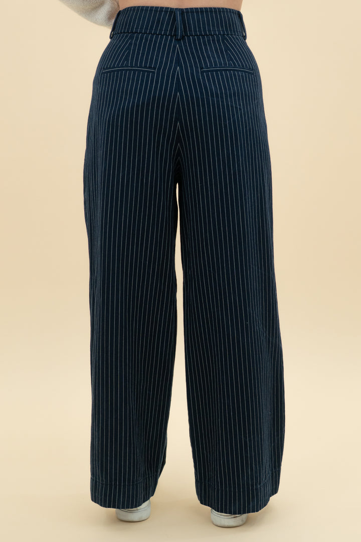 everlane navy pinstripe pants (0S)