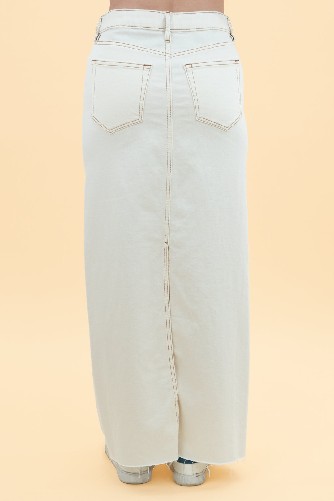 loft cream maxi denim skirt nwt (00)