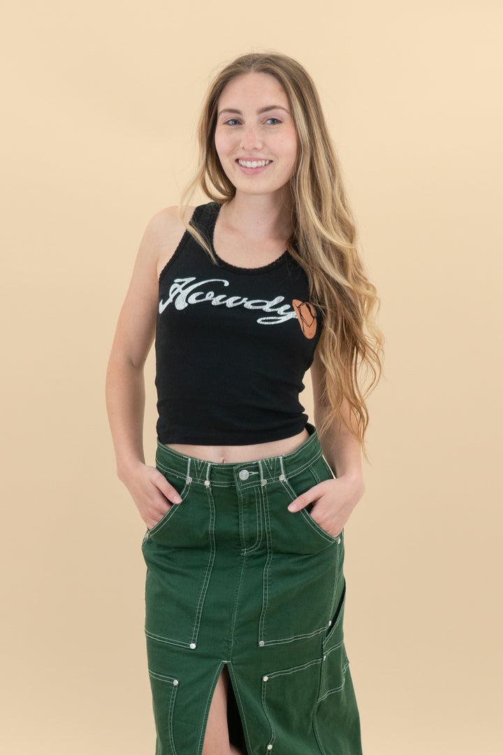 daydreamer howdy black tank (xs)