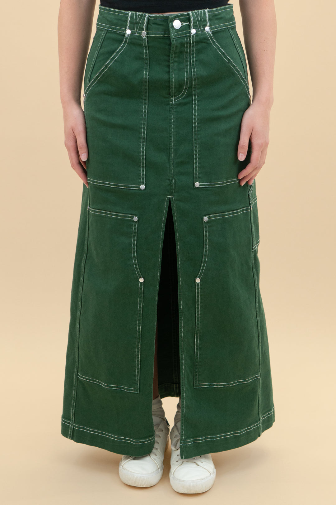 pilcro green denim skirt (0p)