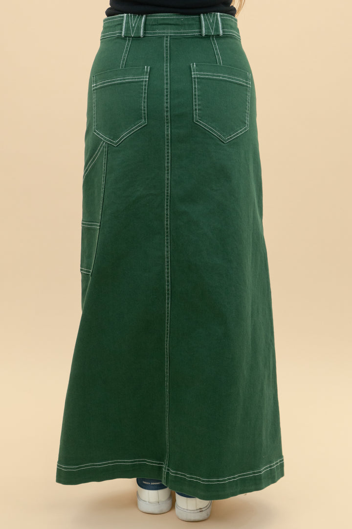 pilcro green denim skirt (0p)