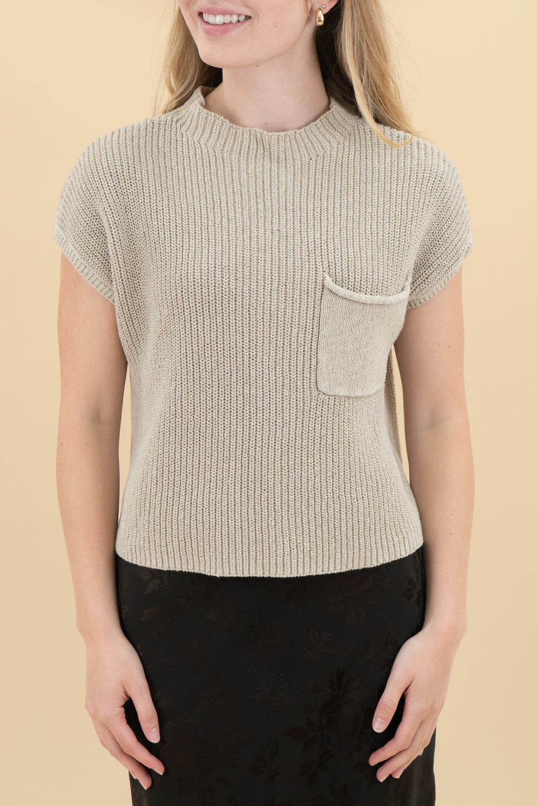 fp beach oatmeal knit tank (xs)