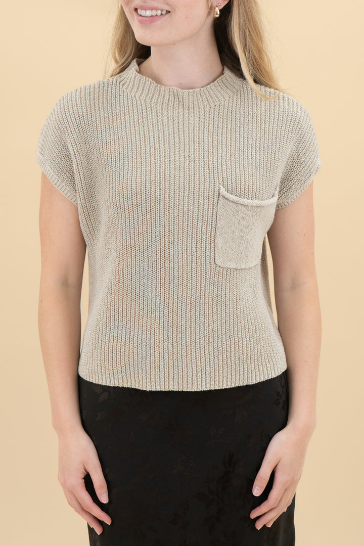 fp beach oatmeal knit tank (xs)