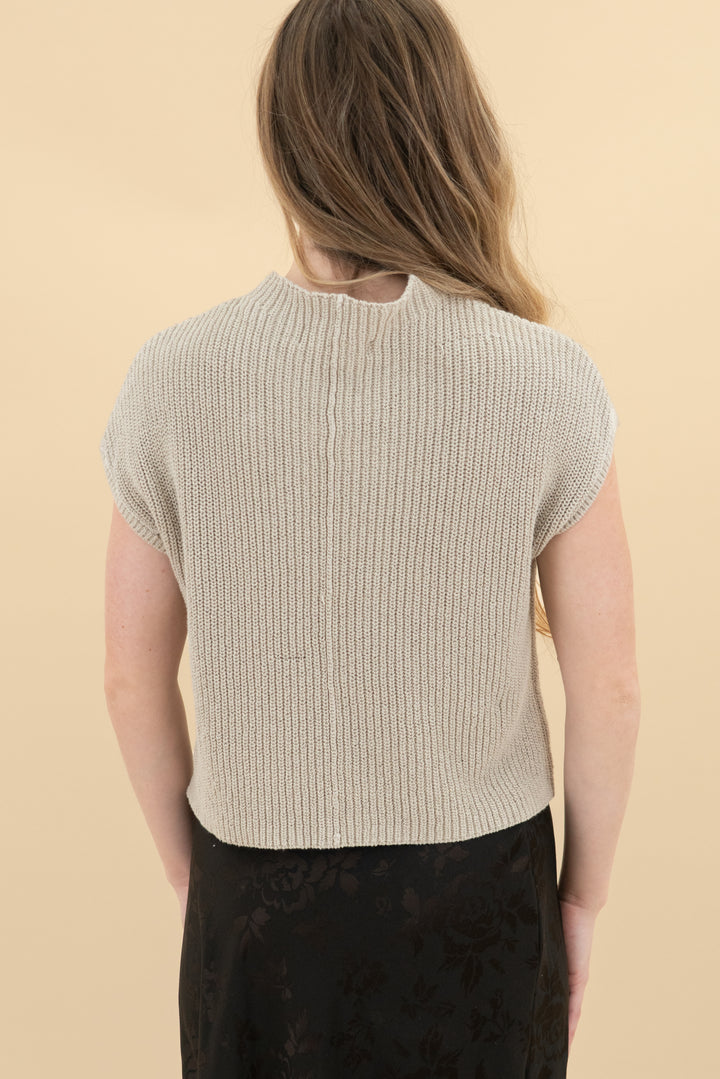 fp beach oatmeal knit tank (xs)