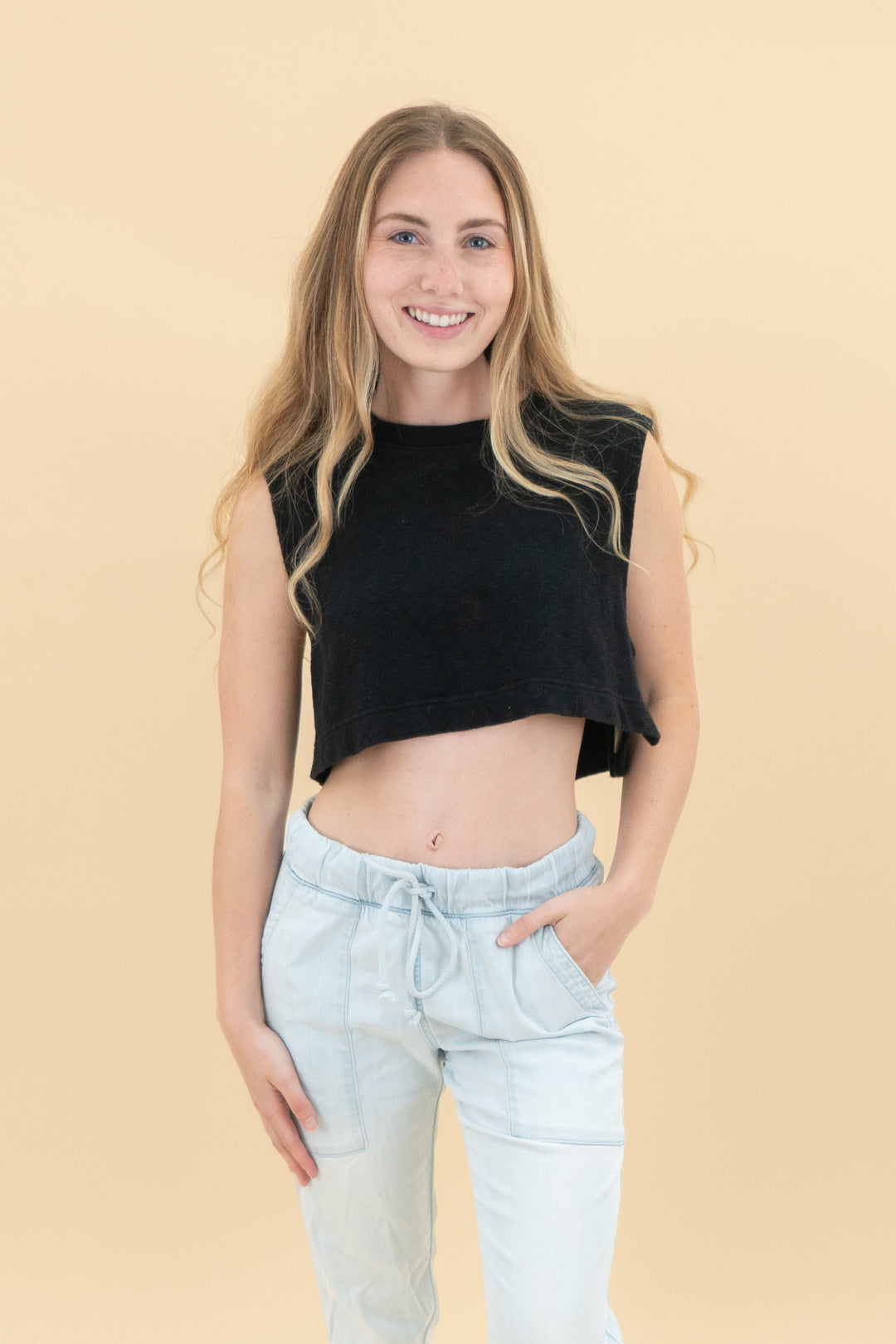 fp beach black tank (xs)