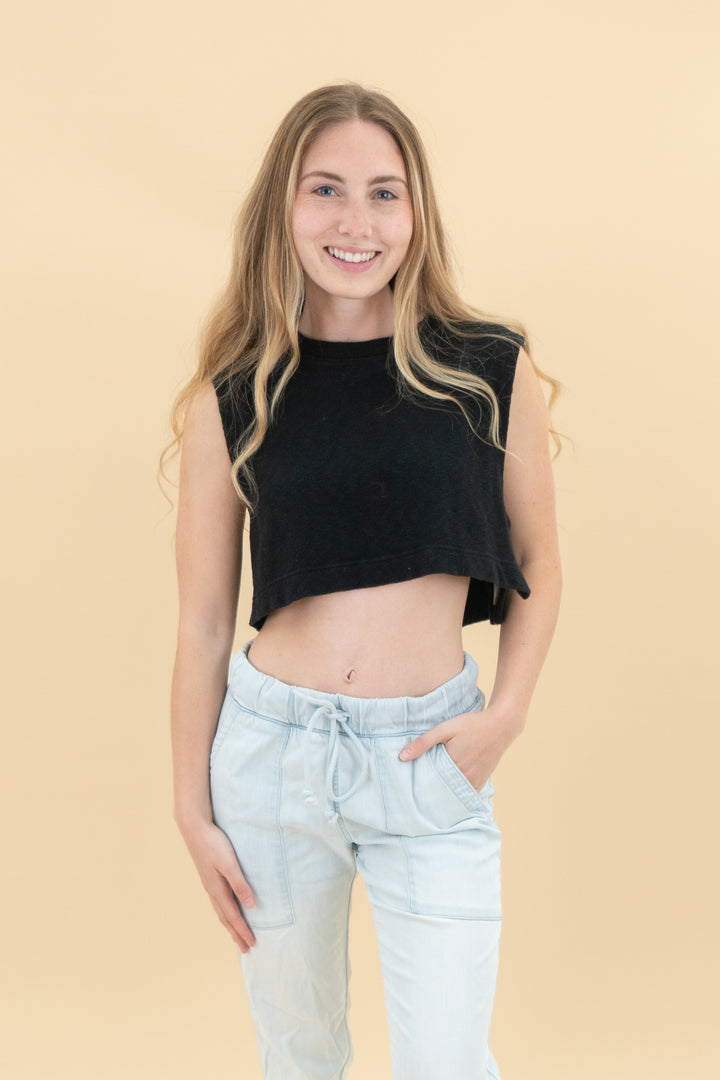 fp beach black tank (xs)