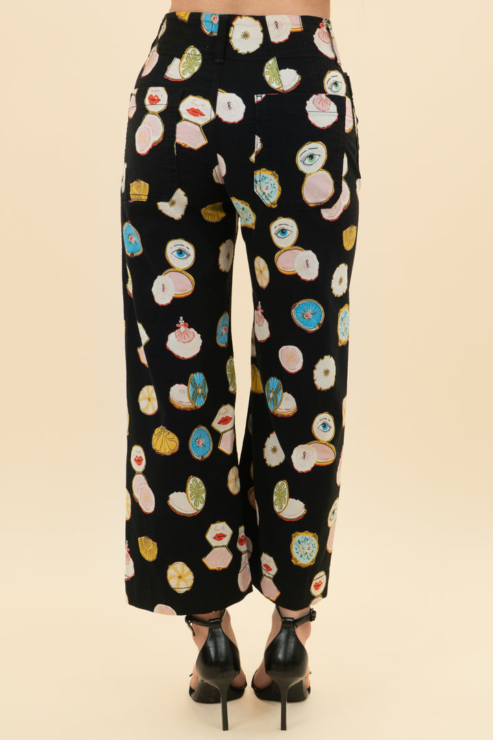 maeve x danielle kroll black printed pants (24p)