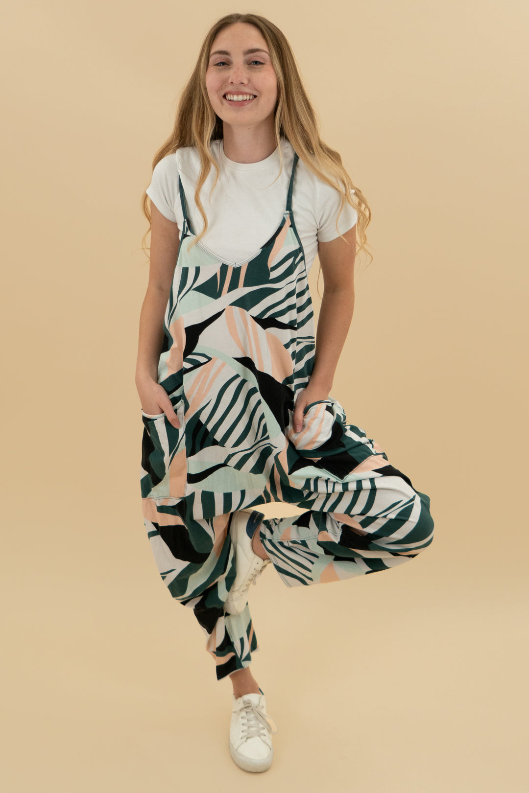 fp movement hot shot jumpsuit tropical pattern (xs; retail $80)