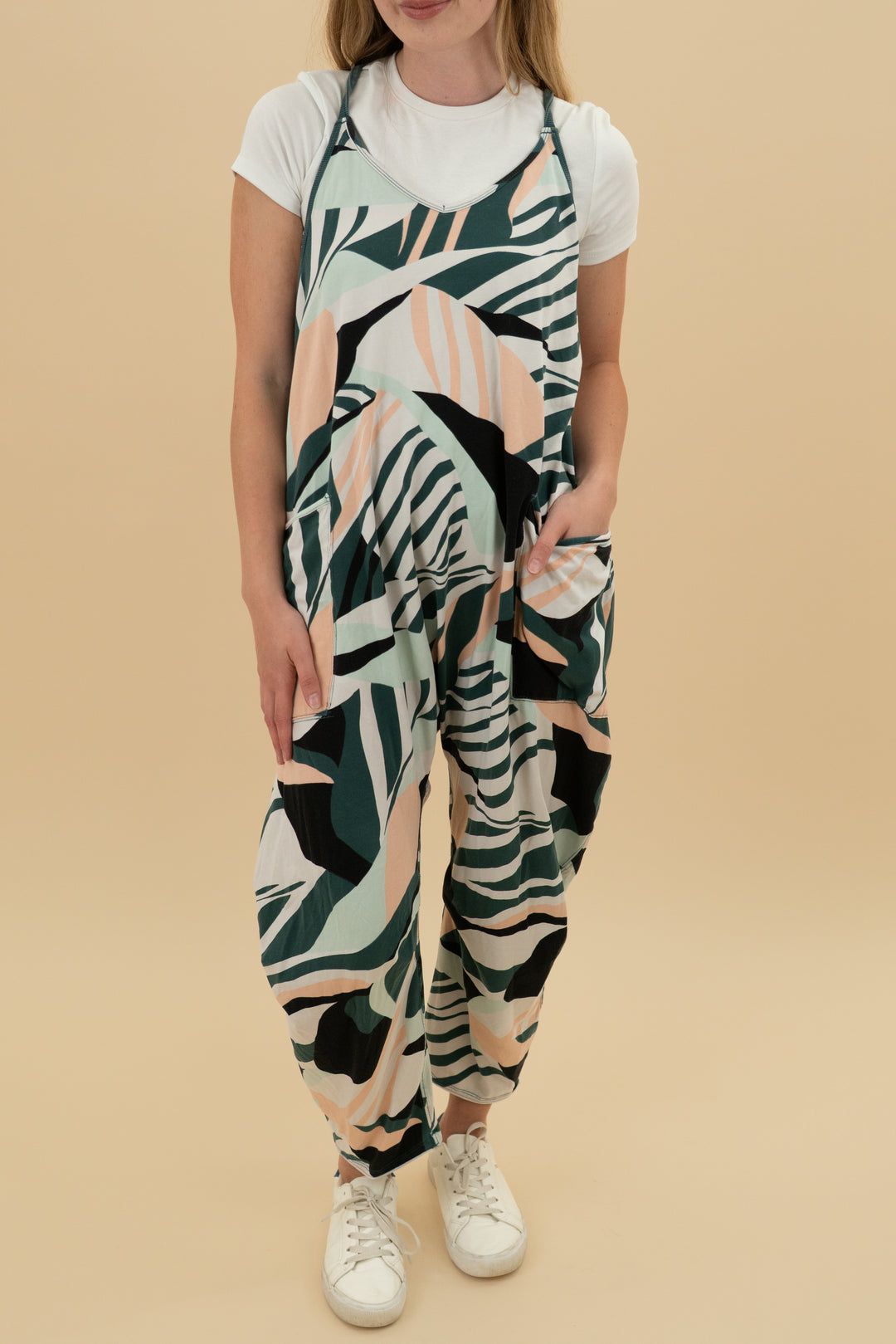 fp movement hot shot jumpsuit tropical pattern (xs; retail $80)