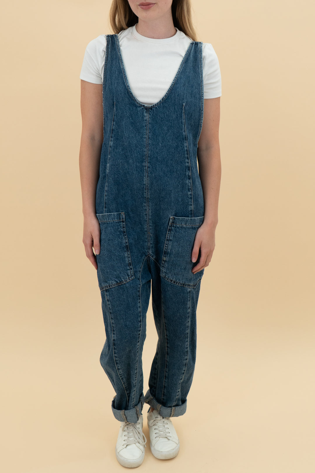 we the free dark wash overalls (xs; retail $148)