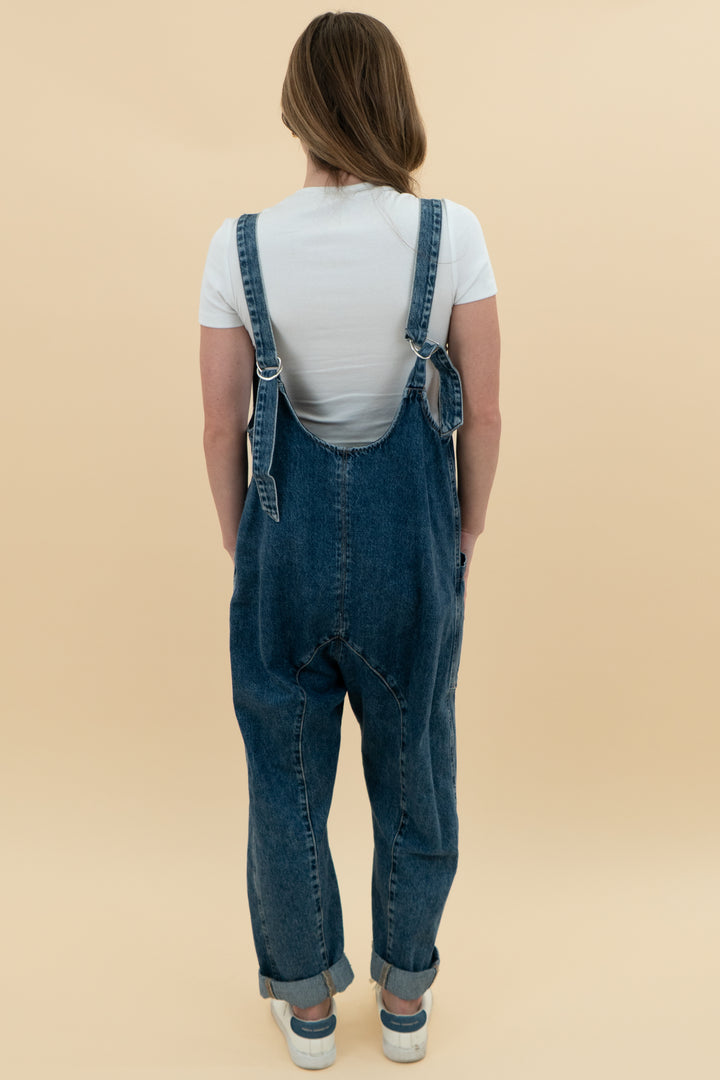 we the free dark wash overalls (xs; retail $148)