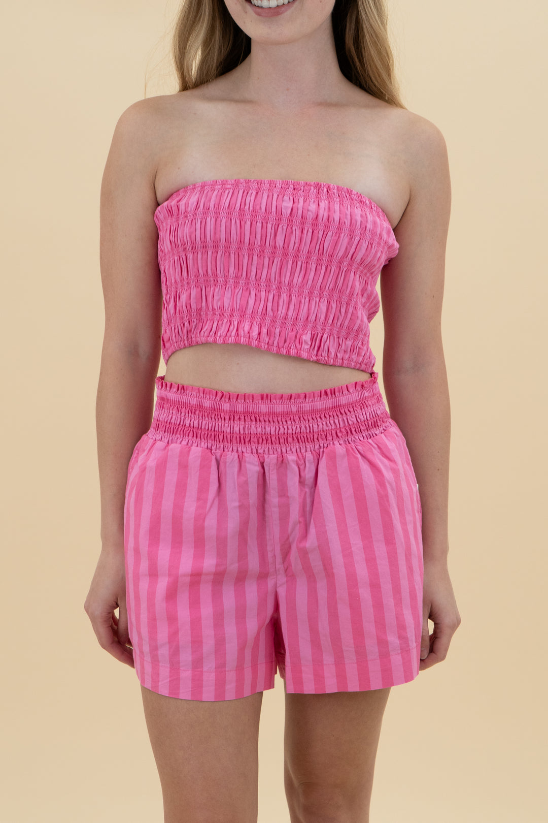 A new day pink stripe short set nwt (xs; retail $35)