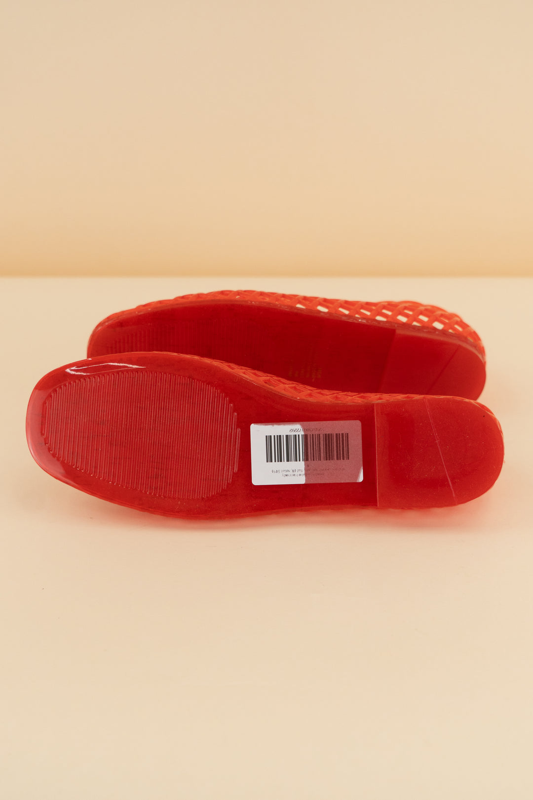 steve madden red jelly flat (8; retail $49)